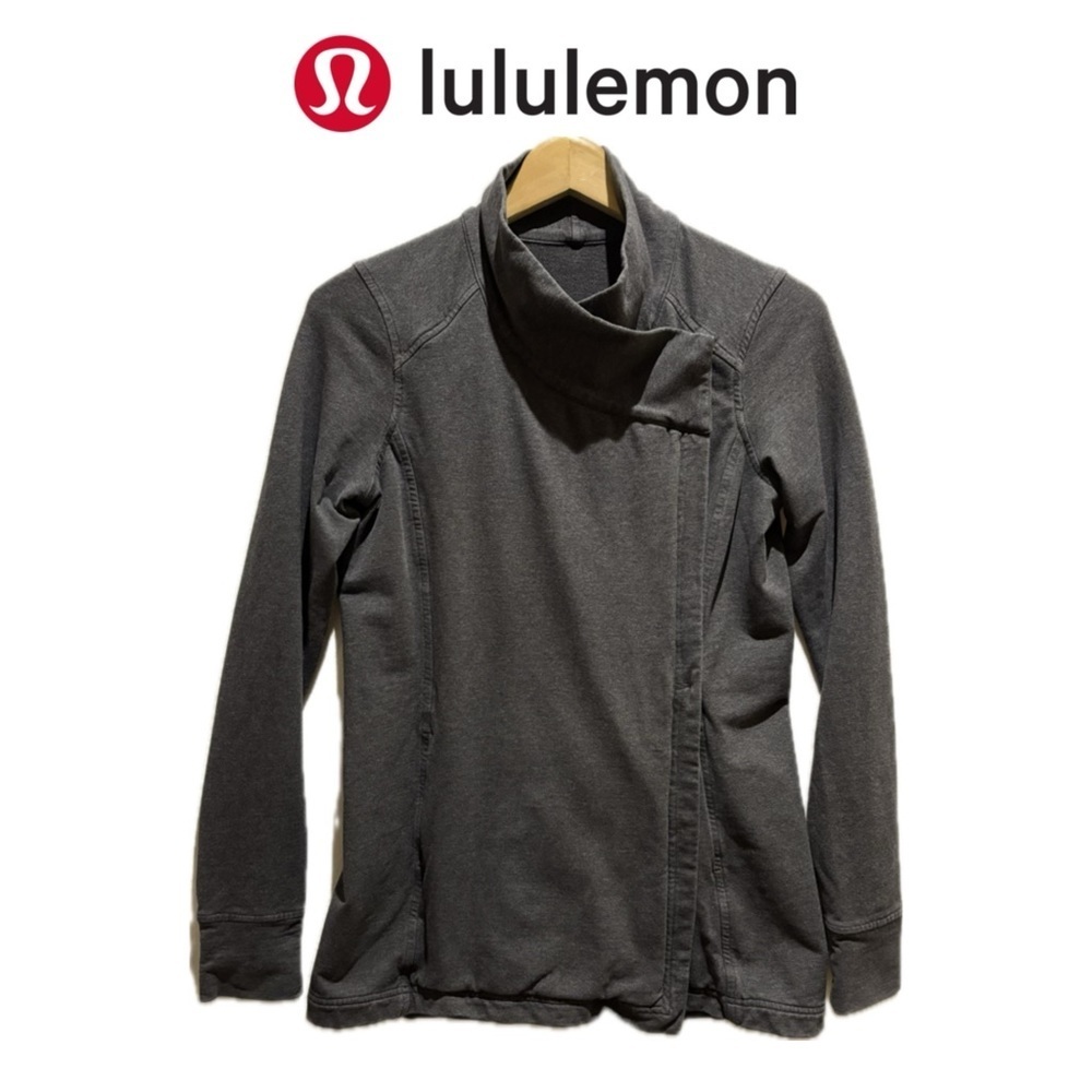 Lululemon Womens Gray Long Sleeve Coast Wrap Cardigan Sweater Size 4 Autumn fall